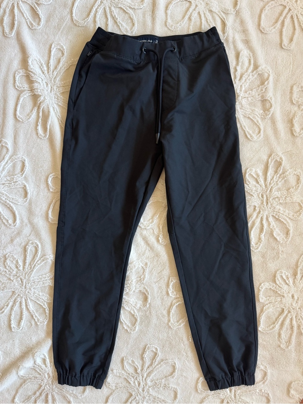 Abercrombie & Fitch Black Jogger Pants with Drawstring